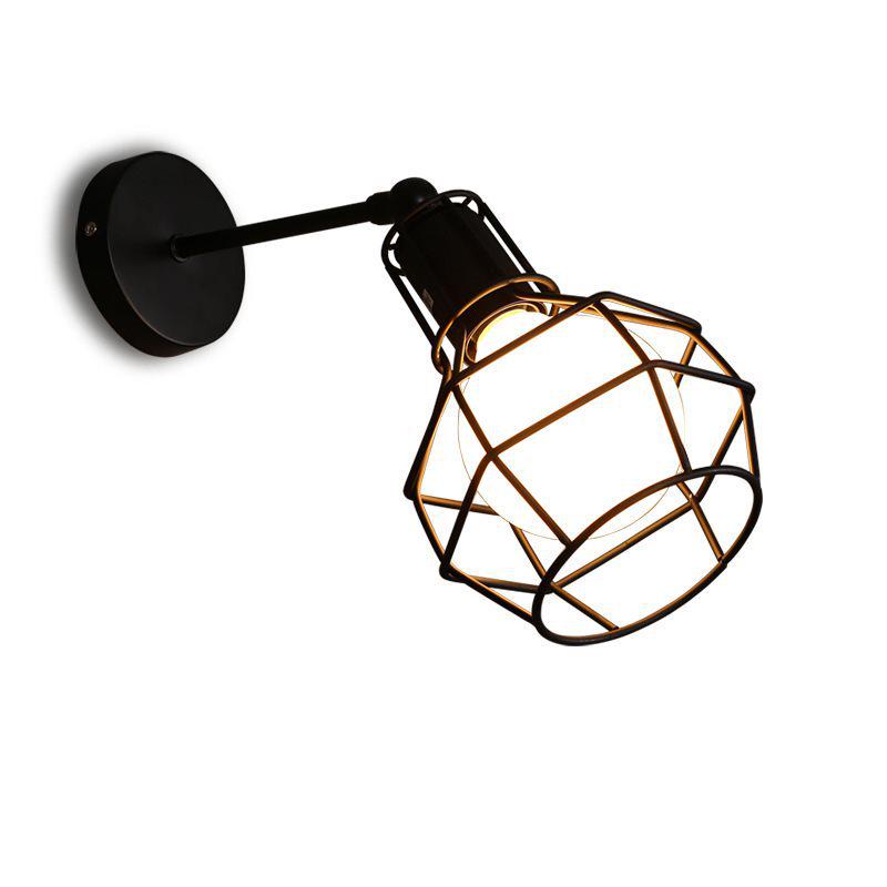 European Retro Decorative Wall Lamp for Hallways and Corridors - Iron Art Industrial Style Mirror Front Cafe Lighting