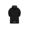 Fila Fusion FOB Series Solid Color Zipper Hooded Long Down Coat Unisex Outerwear Black T11U343905F-BK