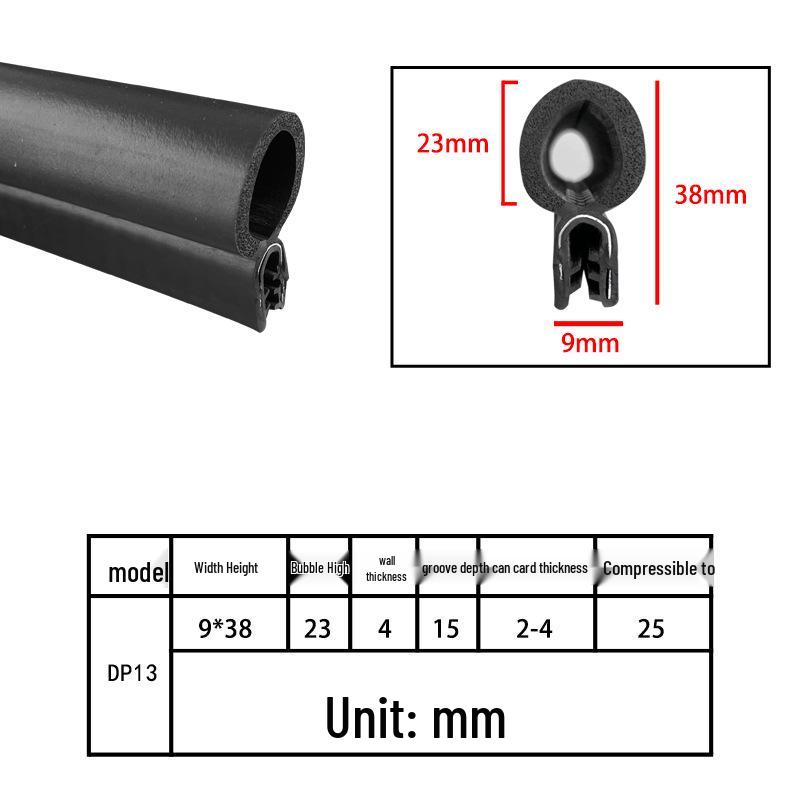 U-Shaped Rubber Steel-Backed Sealing Strip for Car Doors and Cabinets