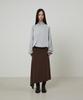 LMOOD WOMEN Cupro Drape Two-Way Skirt Sepia Brown