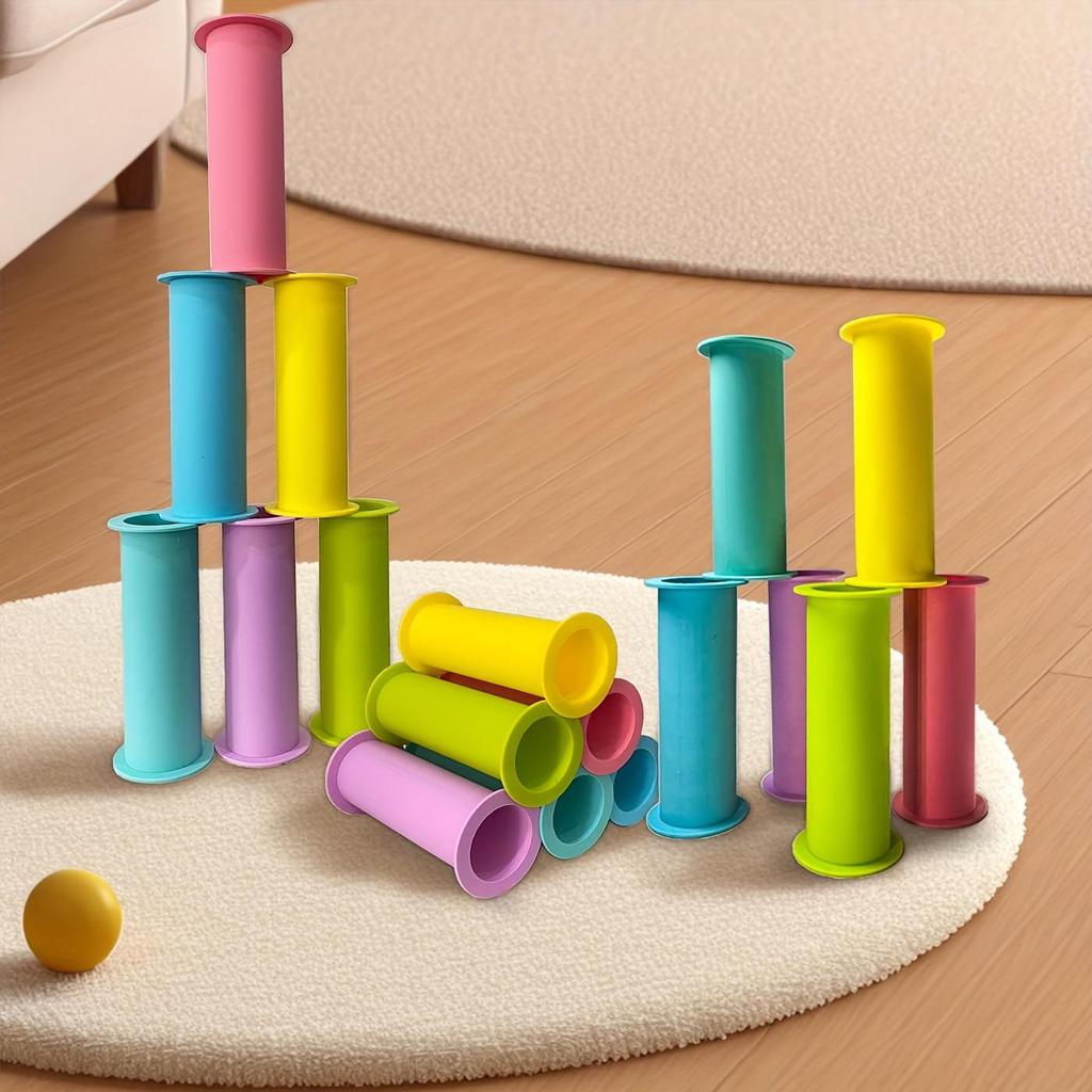 Silicone Baby Stacking Cups & Rainbow Rings - Colorful Educational Toys for Infants & Children