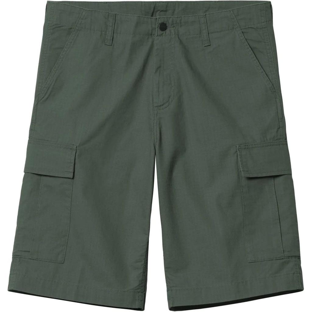 Carhartt WIP Badge Patch Zipper Solid Color Straight Leg Cargo Shorts Men shorts Green I028246-29N-02