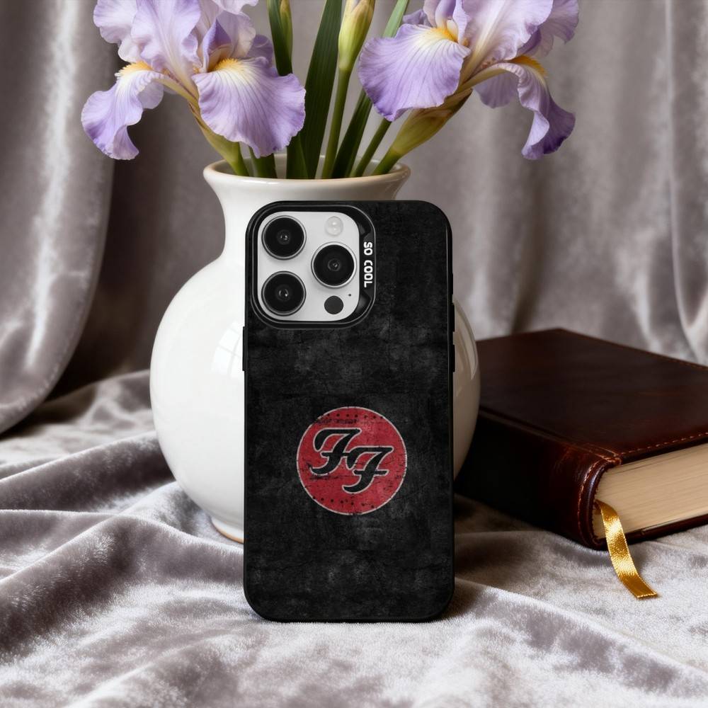 

Alternative F-Foo F-Fighters band Phone Case For iPhone17,16,15,14,13,12,11 Plus,Pro Max Black Candy silver phone case iPhone12