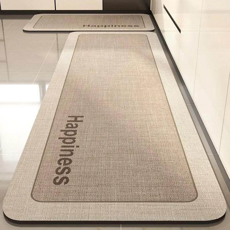 Rug for Kitchen Waterproof Floor Mat Pvc Leather Non-slip Foot Mats Oil-proof Long Carpet Solid Color Home Decoration Rugs 