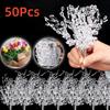 50pcs Acrylic Bead Drop Stems Flower Bouquet Crystal Bud Branches Flower Twig Pick for Wedding Home Decoration Floral Decor Craft Supply