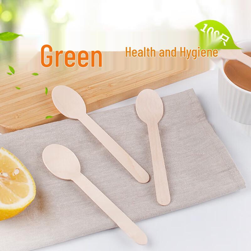 YOUAO 100-Pack Disposable Bamboo Spoons