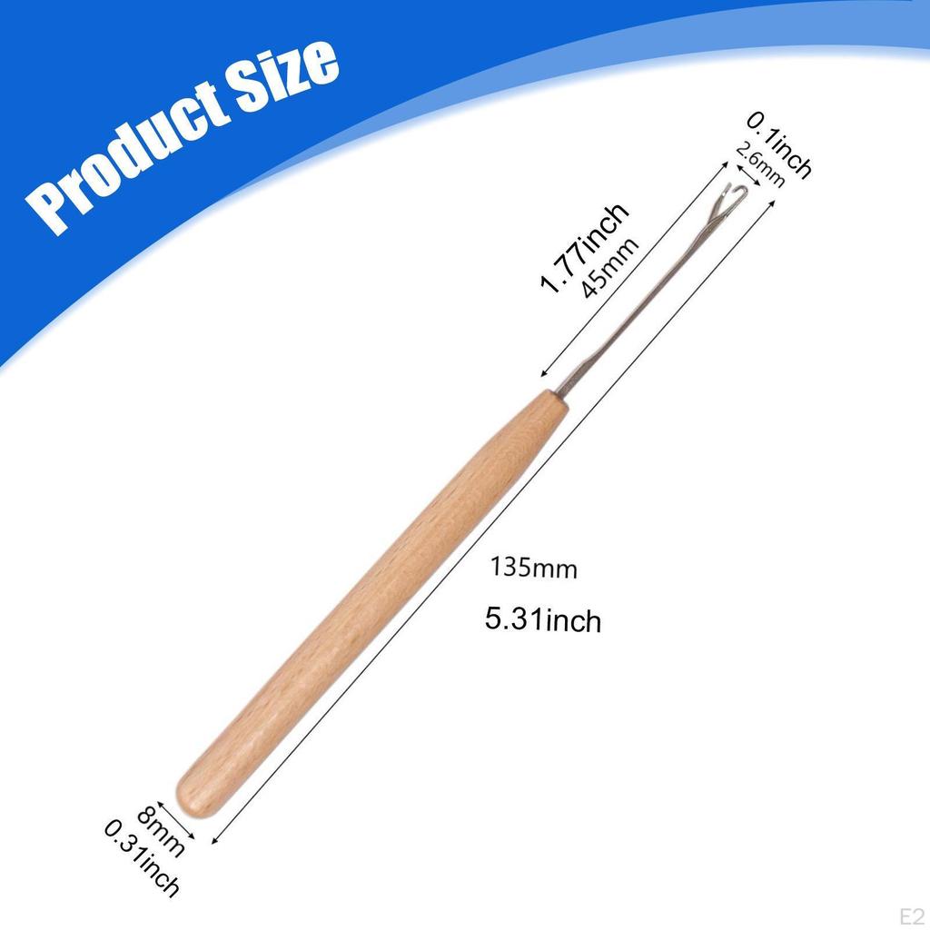 2 Stück Holzgebogene Häkelwerkzeuge Stricken Tragbar Praktisch Häkelnadel für Mikro