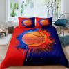 Three-Piece Black 3D Ball Sports Theme Bedding Microfiber