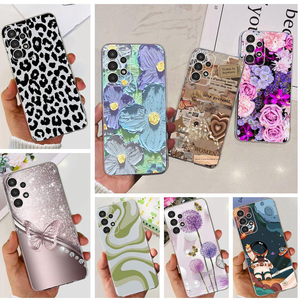 Voor Samsung A13 M13 M23 M33 Galaxy Hoesje Bloemen Vlinder Astronaut Telefoonhoesje Achterkant Zachte Bumper Samsung Galaxy A13 M23 Tas