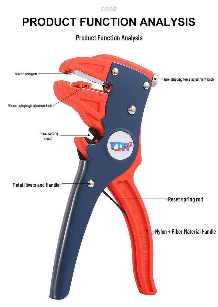 YTH Automatic Labor-saving Duckbill Wire Stripper for Single/Multi-strand Cable.