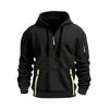 Winter Men's Fleece Sweatshirt Hoodie Zipper Multi-pocket Pullover Sports and Leisure