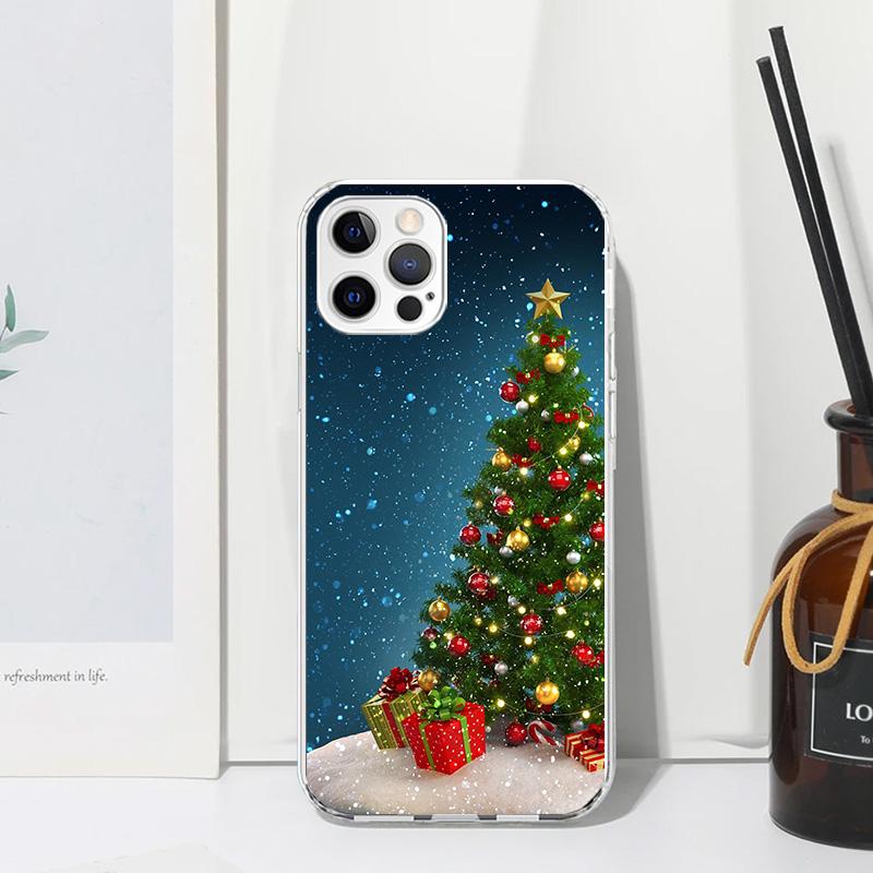

Merry Christmas Tree Snow Phone Case For Iphone 17 Air 16 15 Plus 16E 14 Pro Max 13 Mini 12 11 7 8 SE Fundas Soft Back Cover 17 iPhone 15 Plus