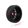 Mxfans 4-Pack Black RC 1:8 Off-Road Car Rubber Tire & Plastic Y-Type Wheel Rims with 17mm Drive Hex (Branched Pattern)