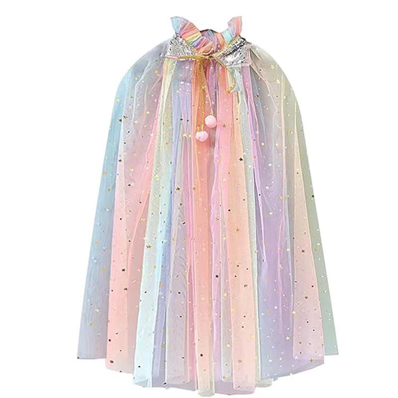 Frozen Elsa Princess Girls  Mesh Halloween Cloak Shawl