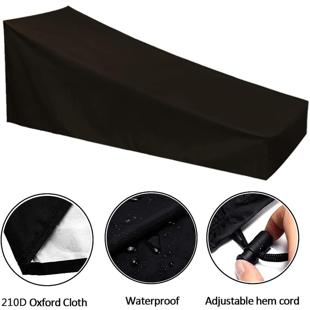 1pc Patio Lounge Chair Cover, Waterproof Lounge Chair Cover, UV Protection and Dustproof Lawn Furniture Cover