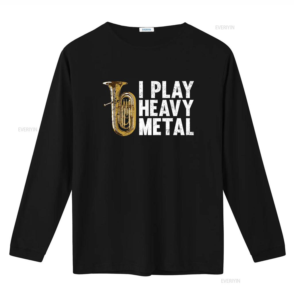 T-shirt Tuba Drôle Je Joue du Heavy Metal vintage Lavé homme Haut Élégant Pour le Quotidien Unisexe Respirant Légèrement mode