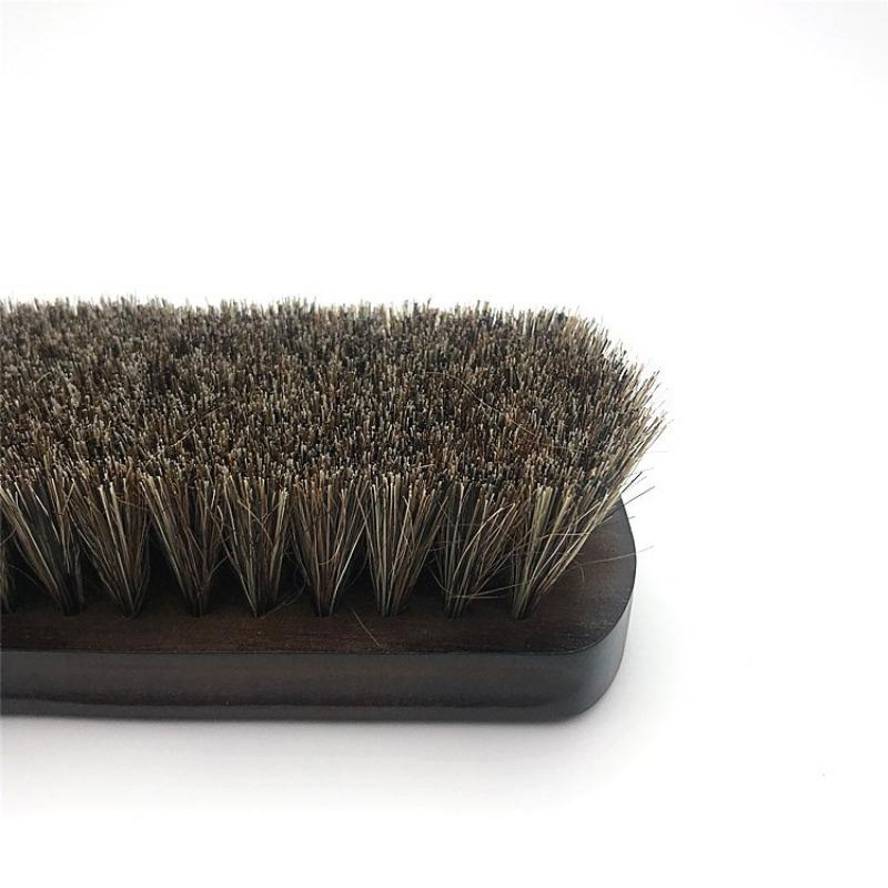 Hemuma Haarschuhbürste, ölpoliert, mattes Wildleder, Wildleder und grau entferntes Lederwerkzeug, dunkelbraun 17cm