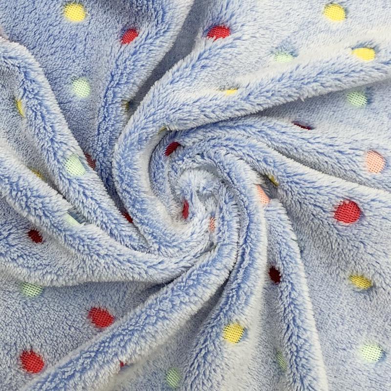 Polka Dot Double-Sided Flannel Fleece Fabric for Blankets, Pajamas, Cushions, Pet Beds