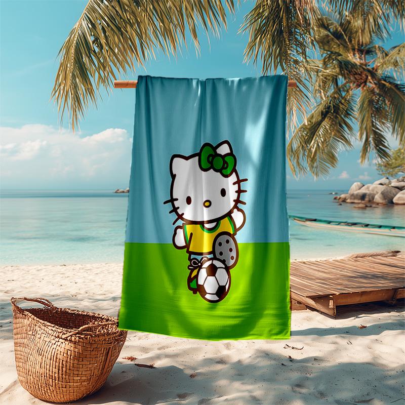 1pc Kitty Soccer Cartoon Quick Dry Microfiber Bath Towel for Swimming Surfing Camping Unisex Holiday. SJT7201132