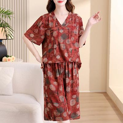 Ensemble Décontracté Deux Pièces pour Femmes Été Vêtements Vintage Grande Taille Ensembles Pantalons Taille Haute