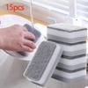 15pc Double-sided Cleaning Spongs Household Scouring Pad Kitchen Wipe Reusable Dishwashing Sponge Cloth Dish Cleaning Towels Accessories