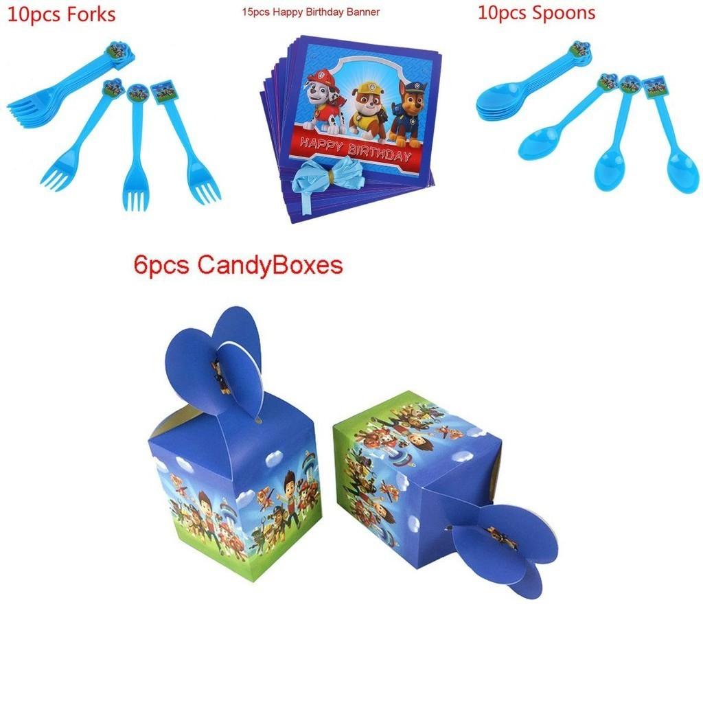 Festive Paw Patrol Kids Birthday Party Supplies With Colorful Decorations And Tableware Essentials
