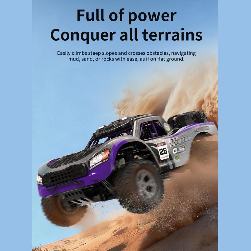 1 10 Scale 2.4G Remote Control Car Off Road RC Truck High Speed Racing Vehicle with Large Tires for All Terrain