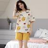 Japanese summer department new cotton pajamas women's fresh pastoral style student casual loungewear round neck short-sleeved suit