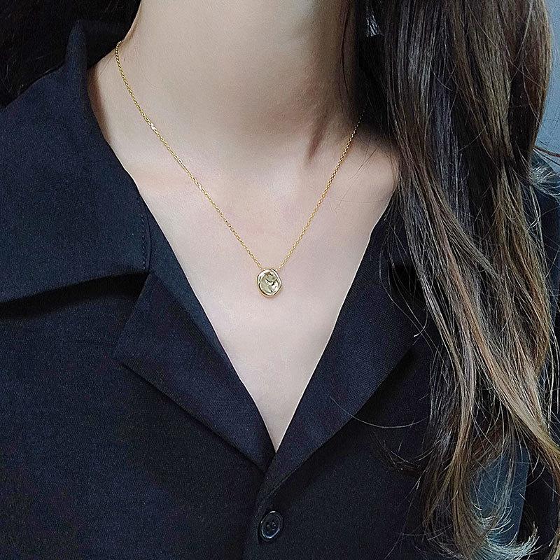 S925 Sterling Silver 18K Gold Plated Pendant Necklace for Women | Daily Wear Minimalist Clavicle Chain Fashion Jewelry Gift