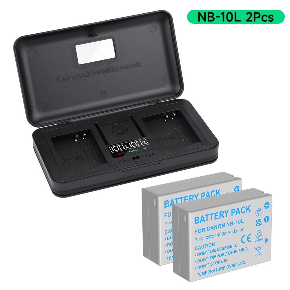 PALO 1400mAh NB-10L NB 10L Battery+Multi-Function Charger Battery Storage Box For CANON G15 G16 G1X SX40 SX50 SX60HS GX3