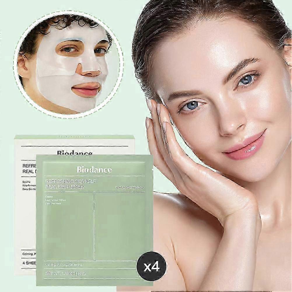 4-Pack Collagen Face Mask Sheet Set for Deep Hydration and Firming with Hyaluronic Acid and Plant Extracts