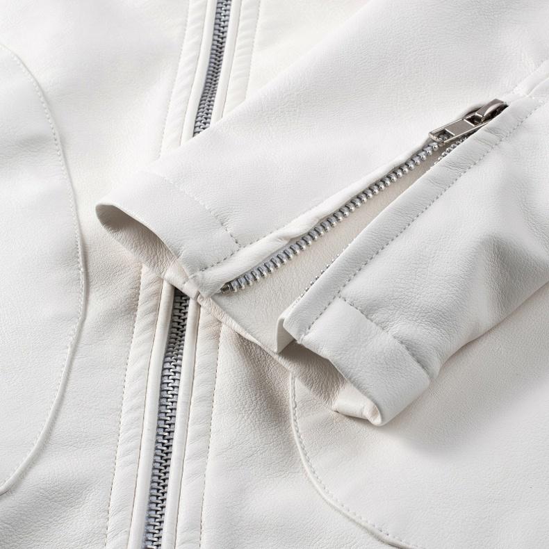 Chaqueta de Cuero Lavada Retro para Hombre, Traje de Motocicleta Cortavientos para Otoño e Invierno, Abrigo para Hombre