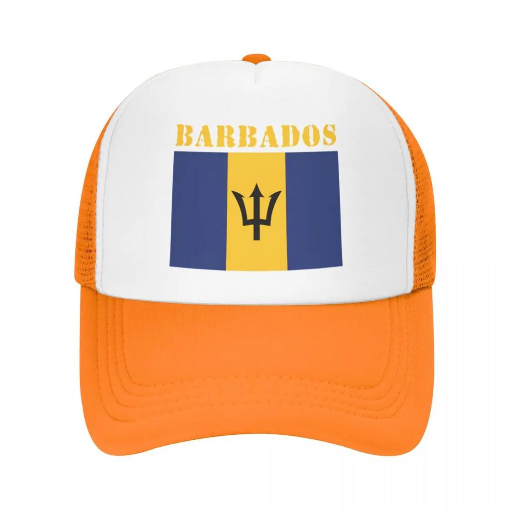 Custom Fashion Unisex Barbados Flag Trucker Hat Adult Adjustable Baseball Cap Women Unisex Hip Hop Trucker Cap