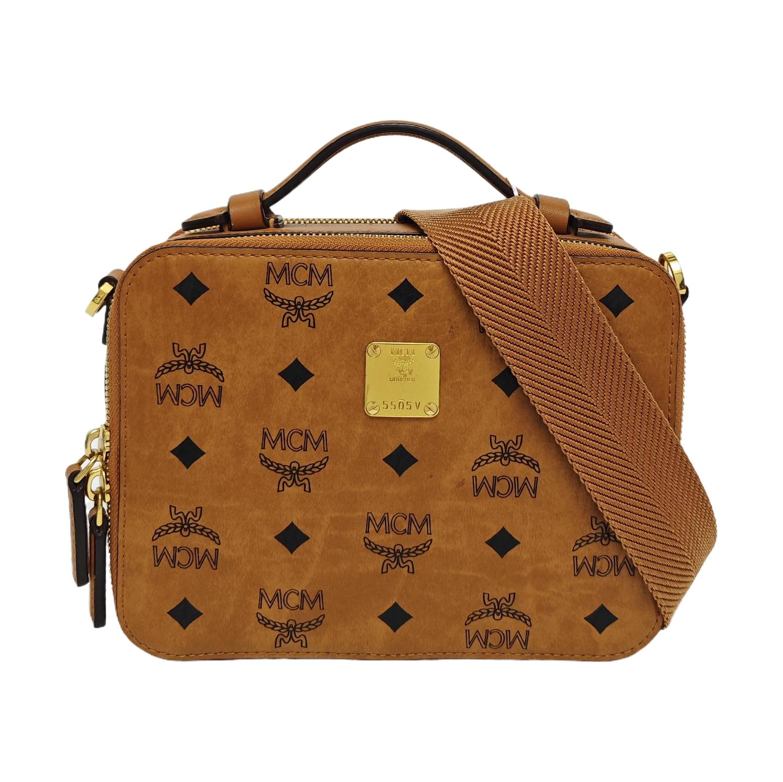 [Pre-Owned] Klassik Visetos Monogram Zip Closure Leather Trim Box Bag - Very Good #YHMN63 ONE SIZE