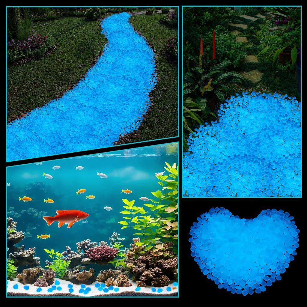 1200Pcs Glow in The Dark Stones Glow Pebbles for Outdoor Garden Luminous Pebbles Fish Tank Rocks Glow Stones Glowing Rocks