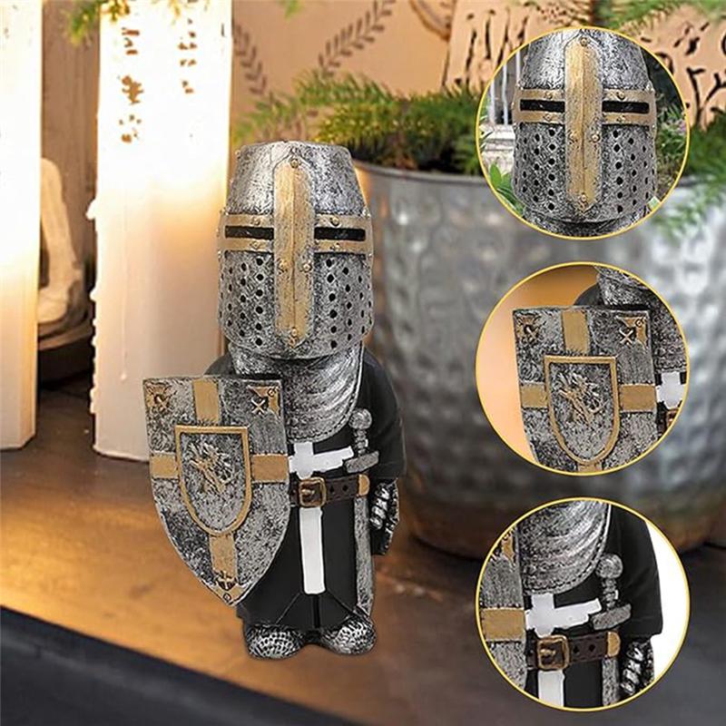 Good-Exquisite Knight Dwarf Guard, Garden Decorations,Knight Gnomes Guard,Garden Statue Garden-Art Figurines Ornaments B Easy In