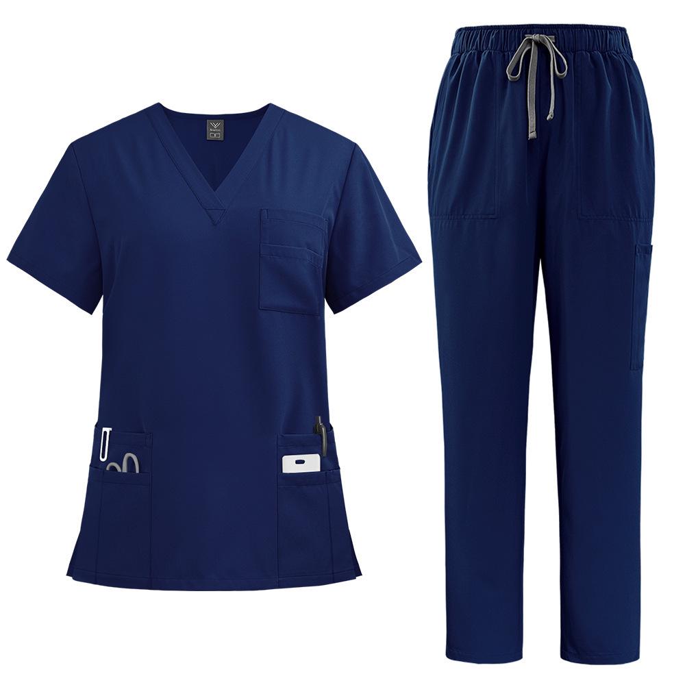 Four-Way Stretch Quick-Dry Elastic Uniform Set for Nurses and Salon Workers