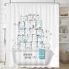 Cartoon Animal Shower Curtain Cute Cat and Dog Bath curtain with Hooks, Waterproof Shower Curtain, Shower Curtains for Bathroom