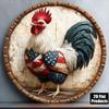 Metal Poster Rooster 8x8 Inch Flat Aluminum Sign Vintage Farm Bar Decor Wall Art