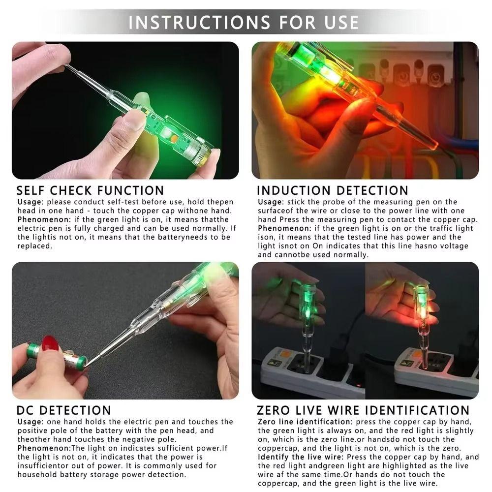 Intelligent Induction Test Pencil With LDE Electrical Screwdriver Indicator Voltage Tester Pen
