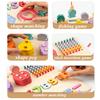 Montessori Wooden Shape Number Matching Building Block Toys 5 In 1 Color Fruit Cognition Fishing Toy Fine Motor Skill Board Game