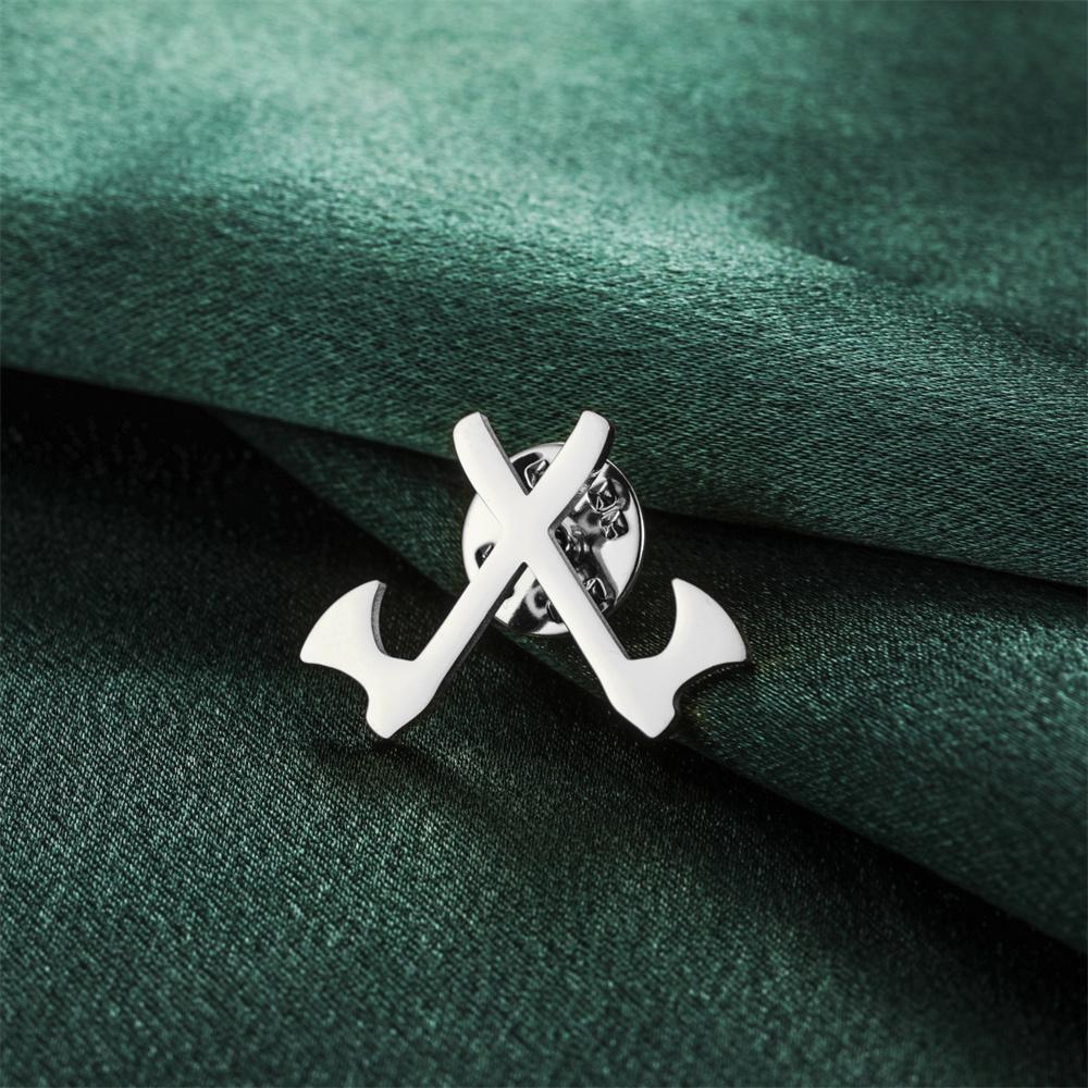 

My Shape Double Axe Brooch for Men Women Stainless Steel Axes Pattern Brooch and Pin Brooch Punk Jewelry Party Club Boys Gifts