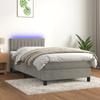 Vidaxl Łóżko Kontynentalne Z Materacem I Led, Szare 90X190 Cm, Aksamit
