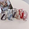 New Plating Clear INS Lipstick Phone Case For iPhone 16 15 14 13 12 11 Pro Max Plus Portable Lip Gloss Holder Hot Soft Cover