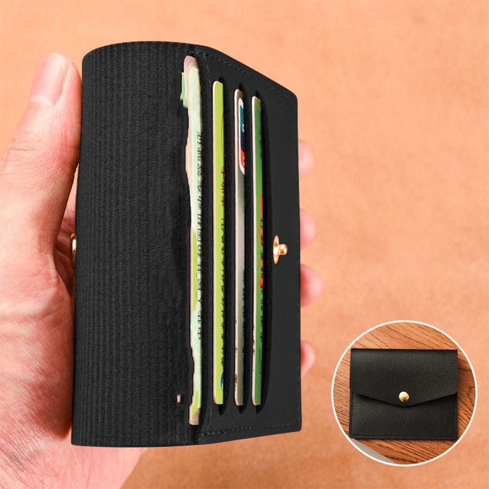 Solid Color Thin Envelope Card Bag Korean Style Snap Button Coin Purse Simple Mini Wallet  Outdoor