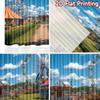2D flat printing 2pcs Scene Curtain Carnival Ferris Wheel Fun Sky Digital Printed Polyester Drapes Birthday Party Perfect for