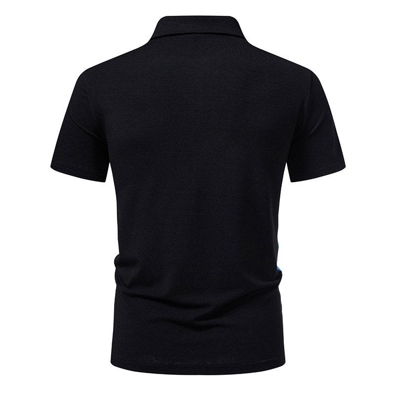 Summer Men's Irregular Splicing Polo Shirts Short Sleeve Breathable Casual Contrast Color Lapel Collar Streetwear Basic