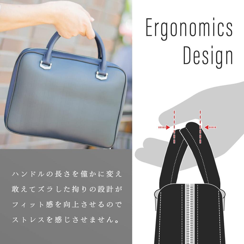 [Dom Teporna] Small Business Bag for Men, Mini Bag, Briefcase, Genuine Leather, Vinyl Leather, Gusseted, Lightweight, Fits Tablet and B5 Documents, Co