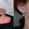 Simple Style Stylish Hoop Earrings Lady Everyday Wearable Jewelry With Shiny Zirconia Silver Color Accessories For Women