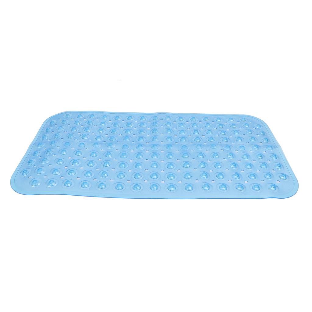 Bathtub Shower Mat PVC Prevent Slip Drain Holes Bendable Bathroom Floor Mat Home Hotel Use Transparent Blue38 X 70cm